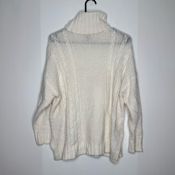 Aerie white chunky knit turtleneck pullover sweater size extra small - Picture 2 of 3